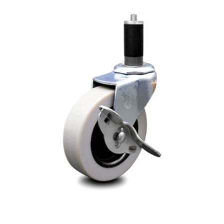 Service Caster 3 Inch Thermoplastic Rubber Wheel 1-1/4 Inch Expanding Stem Caster with Brake SCC-EX05S310-TPRS-SLB-114
